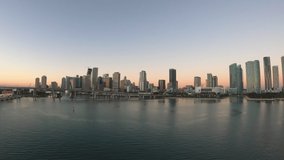 cityscape skyline video in 4K | financial district, business street skyline of Miami city