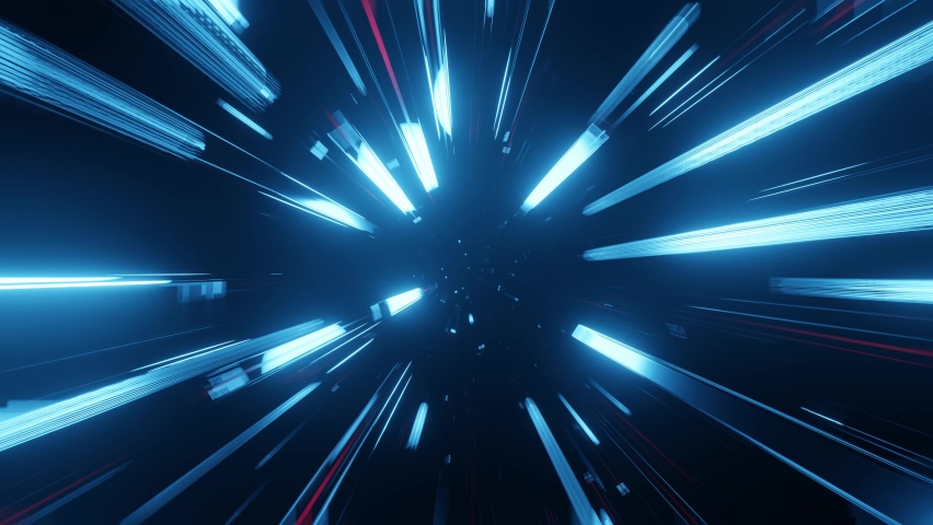 Abstract technology background. Many glowing lines. Cyberspace.