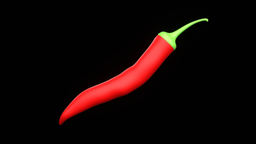 red chili pepper 3d animation for design illustrator