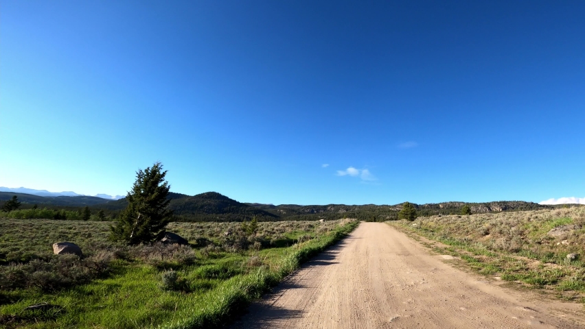 Rocky Mountains 06 Wyoming Dirt Road Lake Lily Campground Driving POV