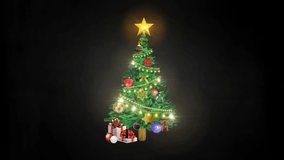 a sparkling Christmas tree illustration suitable for completing your Christmas day