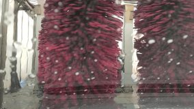 Automatic car wash, view from inside the car