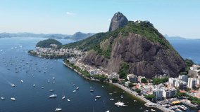 Aerial video of Sugarloaf Mountain, one of the most recognizable landmarks of Rio de Janeiro, Brazil - Powered by Shutterstock - Get 15% off with code: PIKWIZARD15