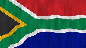 Flag of South Africa. The texture of the fabric. High quality looped video footage. 4K HD