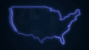 Neon Blue USA Map Borders Outline Loop Background - Powered by Shutterstock - Get 15% off with code: PIKWIZARD15