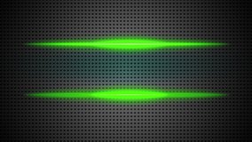 Two green light lines flickering continuously on a metallic background.
