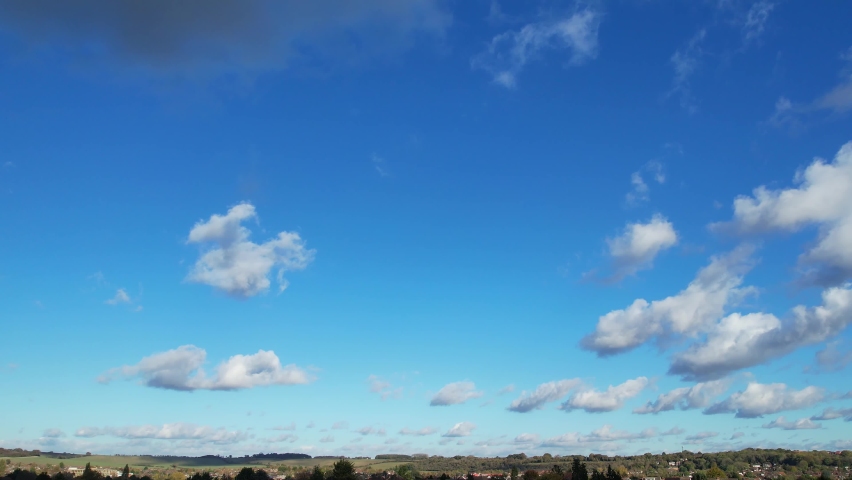 Most Beautiful High Angle Footage of Winter Clouds over the British City of England