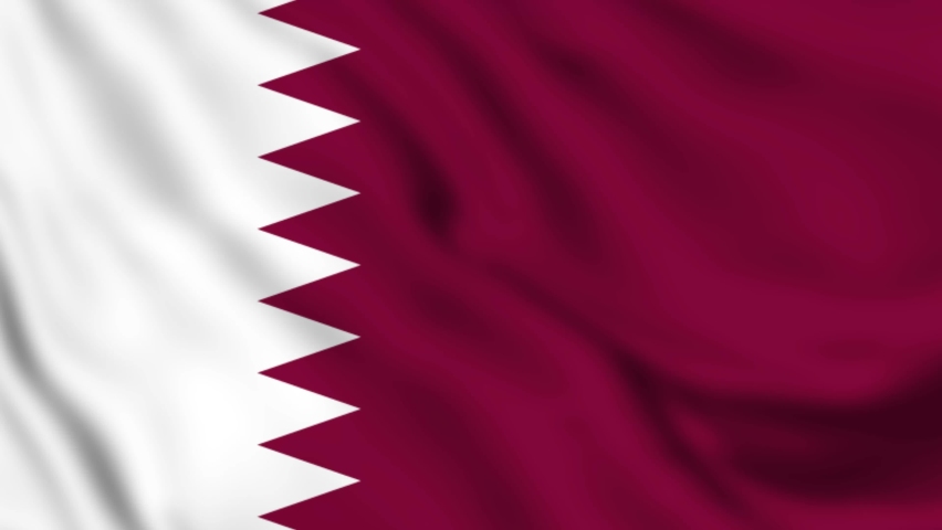 Flag of Qatar. Motion Loop video blowing in the wind. Qatar flag background in Doha. Looping Qatar flag close-up 4K, HD footage. Qatar middle east country flag video footage for movie, news. Royalty-Free Stock Footage #1096921279