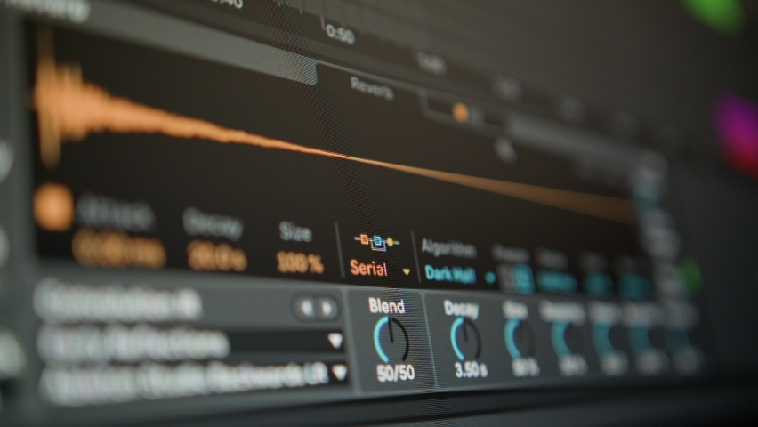 Music sequencer - equalizer at work The process of creating music on computer, screen Royalty-Free Stock Footage #1096925247