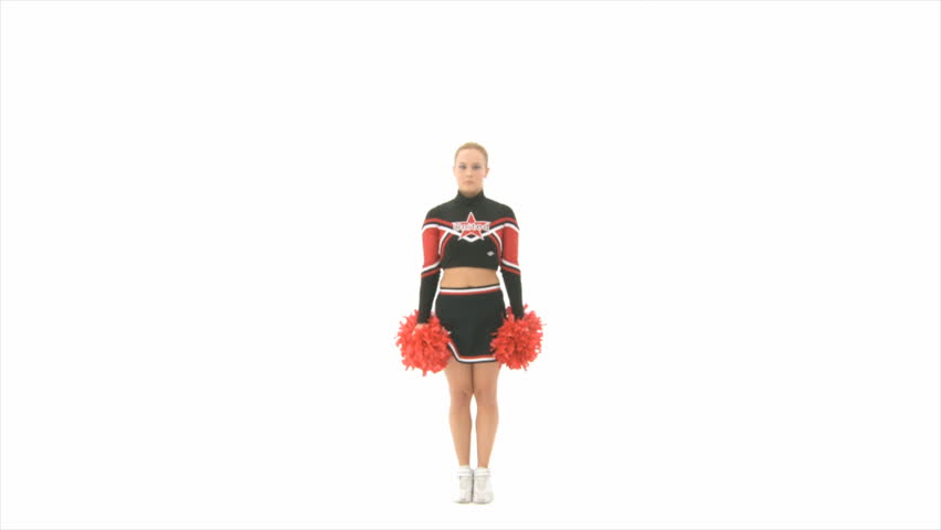 Cheerleader jumps up high Slow Motion