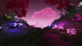 Walking in a Magic Forest Bright Mushrooms, Lantern, Plants, Bright Butterflies 3D Animations Renderings CGI 4K - Powered by Shutterstock - Get 15% off with code: PIKWIZARD15