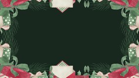 Christmas card in natural style, Motion graphics Merry Christmas concept