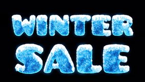 Animated blue freezing title: Winter Sale with snow and ice for winter promotion. On alpha channel, transparent background. - Powered by Shutterstock - Get 15% off with code: PIKWIZARD15