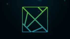 Glowing neon line Rubik cube icon isolated on black background. Mechanical puzzle toy. Rubik's cube 3d combination puzzle. 4K Video motion graphic animation. - Powered by Shutterstock - Get 15% off with code: PIKWIZARD15