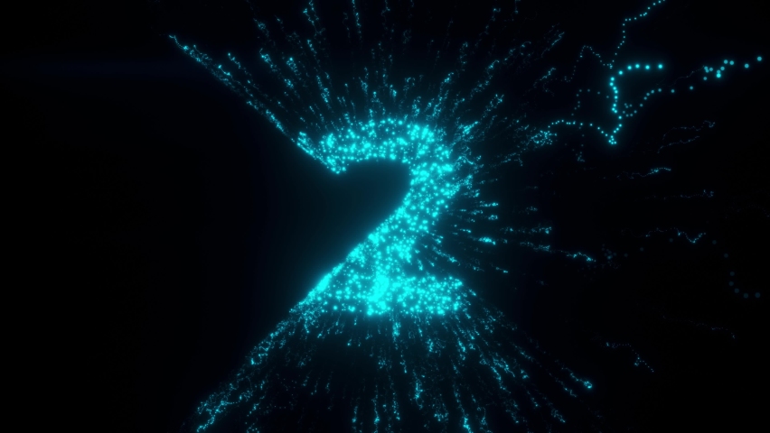 Number Two With Futuristic Particles 4k