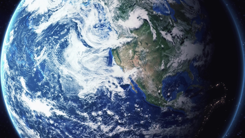 Earth zoom in from space and focus on Westminster, Colorado, USA. 3D Animation. Background for travel intro. 