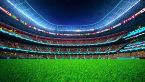 Flying On Grass In Stadium Night is motion footage for football cups and cinematic in football. Also good background for scene and titles, logos.  - Powered by Shutterstock - Get 15% off with code: PIKWIZARD15