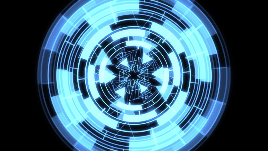 Circle Triangle VJ Loop Blue Ripple L Animation Background