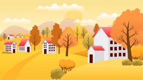 Landscape Background in Autumn, suitable for video animation background