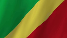 Republic of the Congo flag waving animation. seamless loop animation flag video waving in wind. suitable for videos independence day or other holidays