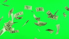 Falling Banknotes Dollars on Green Screen Background. Super Slow Motion Filmed on High Speed Cinematic Camera at 1000 fps. - Powered by Shutterstock - Get 15% off with code: PIKWIZARD15