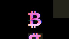 Bitcoin logo motion animation with retro television glitch effect. 4k footage for videos discussing Cryptocurrencies - Powered by Shutterstock - Get 15% off with code: PIKWIZARD15