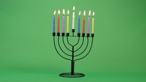 Hanukkah menorah last holiday night candle 4k 10bit greenscreen 8 - Powered by Shutterstock - Get 15% off with code: PIKWIZARD15