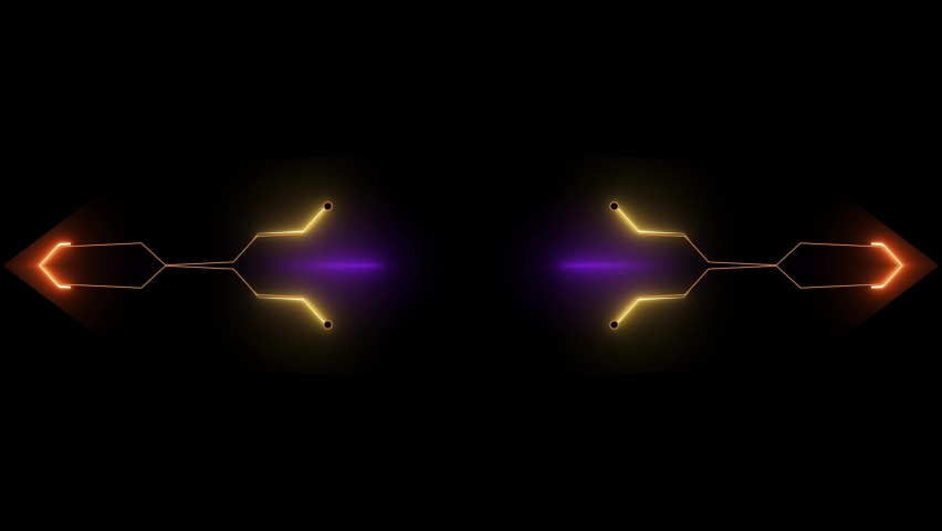 Abtract neon citcuit board background.Technology motherboard elements.Podium for technology advertising.