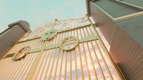 A concept depicting a slow walk towards the opening golden majestic pearly gates of heaven backlit by an ethereal light and sky background - Powered by Shutterstock - Get 15% off with code: PIKWIZARD15