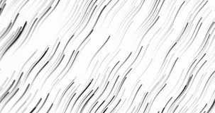 Animation of black lines moving on white background. Abstract background, light and movement concept digitally generated video.