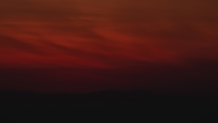 Sunrise in the orange sky 4k time lapse video.