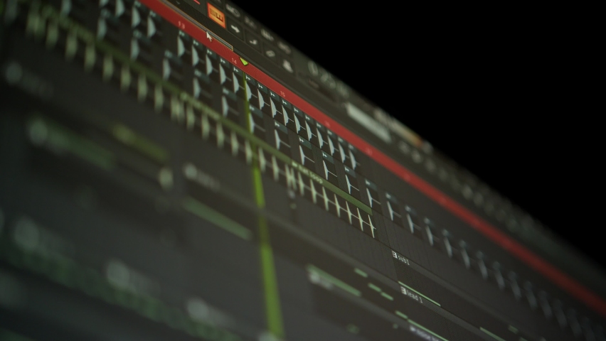 Music sequencer - playhead moves along the music track. The process of creating music on computer, screen Royalty-Free Stock Footage #1097065521
