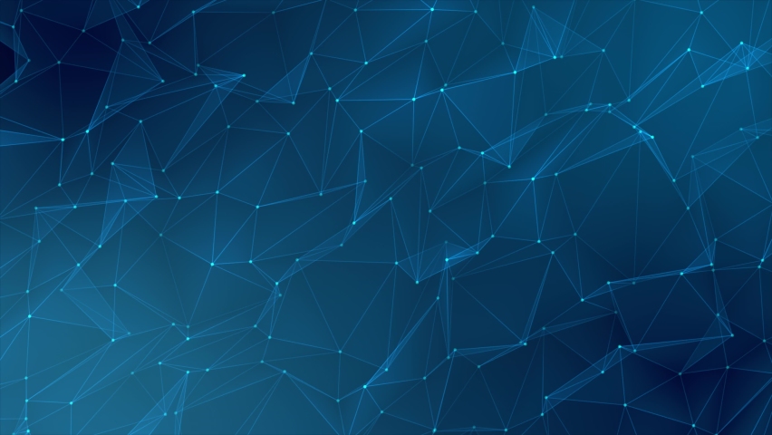 Blue Futuristic Polygon Background With Dots And Lines Network Connection. Seamless Loop Royalty-Free Stock Footage #1097071539