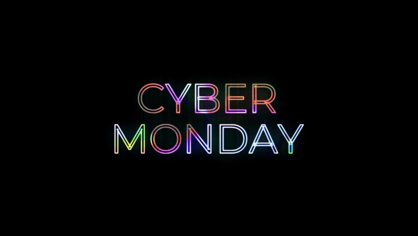Cyber Monday motion text with brilliant light effect. 4K short footage for the Cyber Monday event | Shutterstock HD Video #1097076187