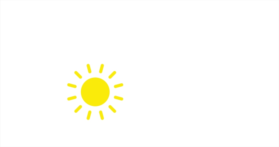 Sunshine. Animated vector on white background. Weather report video. Seamless weather icon Royalty-Free Stock Footage #1097079045