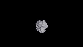 Crumpled paper stop motion for copy space. Paper animation for video effect overlay