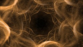 Gold Particles Moving Background. fast energy flying wave line with flash lights. Particle from below. Particle gold dust flickering on black background. Abstract Footage background for text. - Powered by Shutterstock - Get 15% off with code: PIKWIZARD15