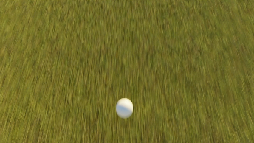 Achievement goal concept,camera follow ball on golf course going in the hole aerial top down view | Shutterstock HD Video #1097089083