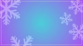 Snowflakes icons rotating on blue background. Christmas and New Year Background. Winter Background with snowflakes motion. 2023 Creative card design. Merry Christmas and Happy New Year.