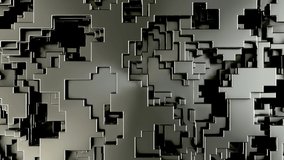 Abstract Metal cracking or splitting. square, is punched into a square hole, black background. 3D Render. - Powered by Shutterstock - Get 15% off with code: PIKWIZARD15
