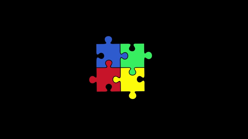 multi-colored puzzles on a black background. Autism symbol. 4K video illustration. - Powered by Shutterstock - Get 15% off with code: PIKWIZARD15