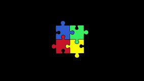 multi-colored puzzles on a black background. Autism symbol. 4K video illustration. - Powered by Shutterstock - Get 15% off with code: PIKWIZARD15