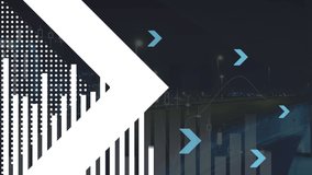 Animation of abstract shapes over statistical data processing against night city traffic. Business data technology concept - Powered by Shutterstock - Get 15% off with code: PIKWIZARD15