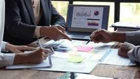 Financial analysis business financial report on digital tablet during discussion at meeting of corporate showing the results of their successful teamwork., business meeting concept, Marketing	 - Powered by Shutterstock - Get 15% off with code: PIKWIZARD15