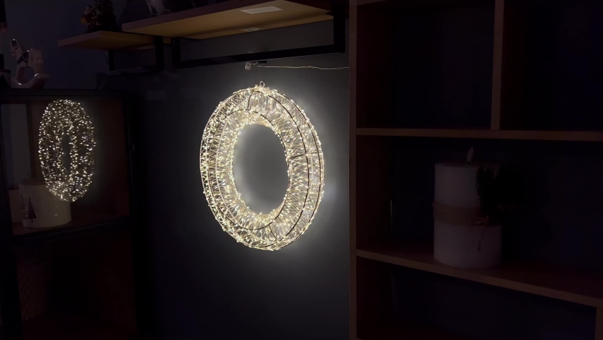 Christmas Neon Wreath On The Wall