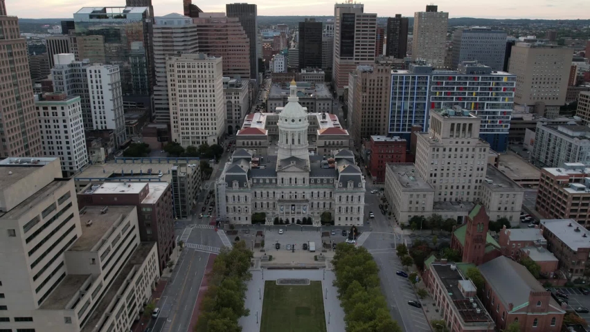 Aerial Video of Baltimore City Hall