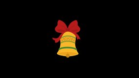 4K Video of Rotating Christmas Bell Isolated on Green chroma Key Background Hand Drawn Vintage Retro style Bell with red satin ribbon bow. Santa Claus ringing bell ready for using in different designs - Powered by Shutterstock - Get 15% off with code: PIKWIZARD15