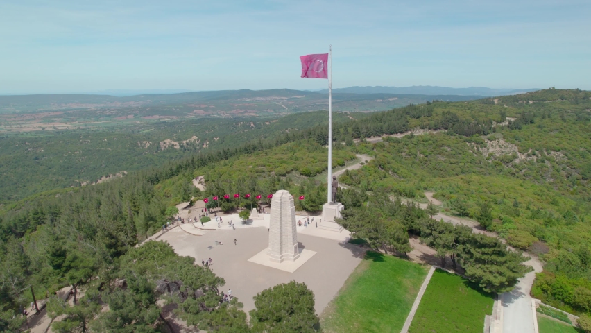 Conkbayırı New Zealand Monument and Cemetery, The New Zealand (Anzac) Monument in Gallipoli Conkbayırı was erected in memory of 4,223 Australian and 709 New Zealand soldiers who died here, Canakkale