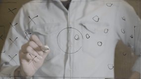 Soccer manager drawing football score plan, playing and attack idea - Powered by Shutterstock - Get 15% off with code: PIKWIZARD15