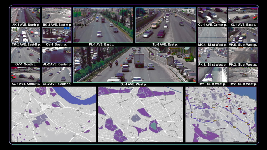 Traffic control camera system computer interface | Shutterstock HD Video #1097161407